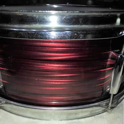 Toledo 6 lug snare 14" x 5 1/2 " 1960's Burnished Red Strata? image 5