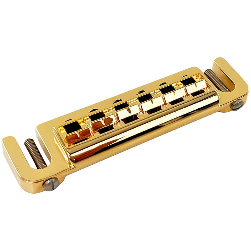 Badass Leo Quan Badass Wraparound Guitar Bridge with SAE 5/16-inch Locking Studs - Gold Finish - New