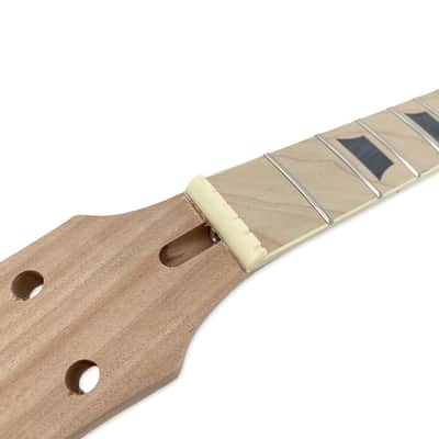 Mahogany guitar neck 22fret 24.75inch maple Fretboard Bolt on heel trapezoid image 5