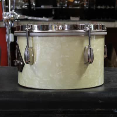 1970's Slingerland 10" and 12" Timbale Set in White Marine Pearl image 5