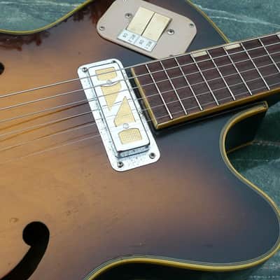 Teisco EP-8 1960's 2 Tone Sunburst Hollow Body Guitar image 4