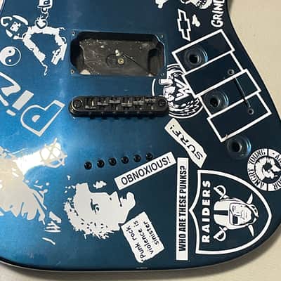 2000's Japan Jackson DKMGT Dinky Arched Top Metallic Blue Guitar Body Hard Tail image 5