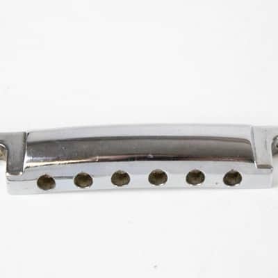 1986 Vintage Gibson USA Chrome Stopbar Tailpiece Original Les Paul Standard Heavy Zinc 1980s USA image 4