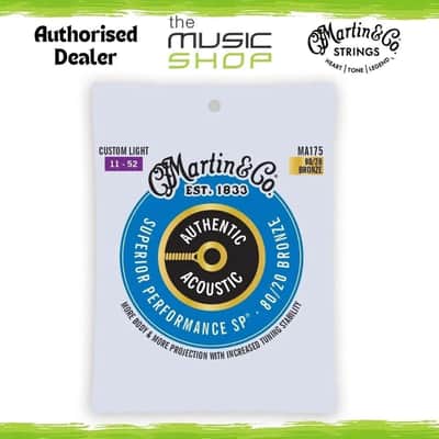 Martin Authentic SP Acoustic Guitar Strings, 80/20, Custom Light, 11-52 - MA175 image 1