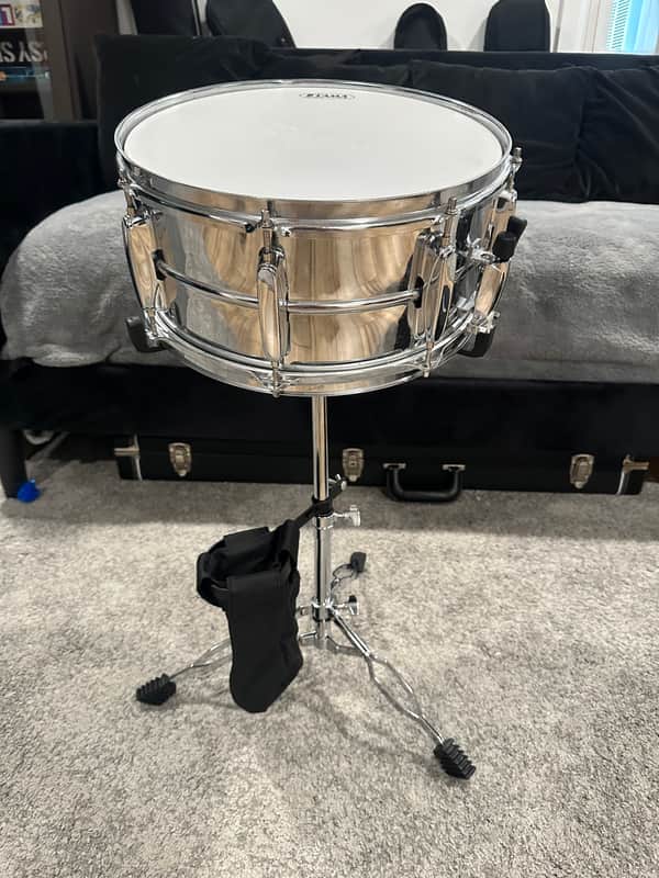 Tama RS-106 Rockstar 6.5x14" Steel Snare Drum with 8 Sure-Tune Lugs, SS Upright Strainer 1988 - 1994 - Chrome image 1