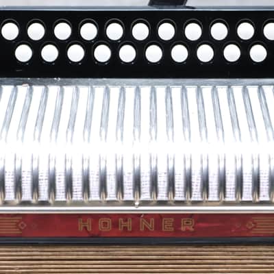Hohner Erica 2-Row 8-Bass 21-Treble Button C-F Red Diatonic Accordion - Germany image 5