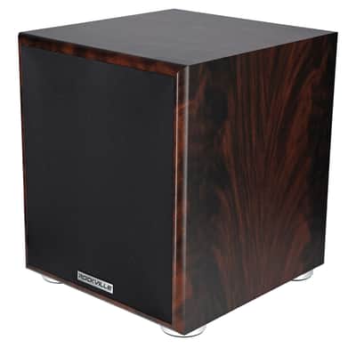 Rockville Rock Shaker Dark Wood 200w 6.5" Powered Home Theater Subwoofer Sub image 3