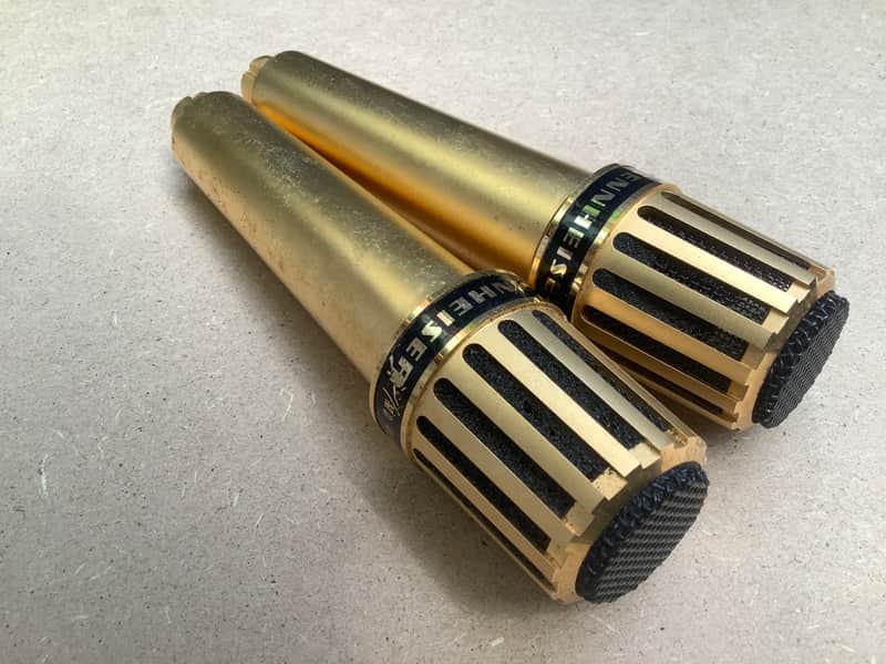 2x Sennheiser GOLD MD 415 N / nice set Vintage made in Germany 70’s Ultra rare GOLD version microphone set ! image 1