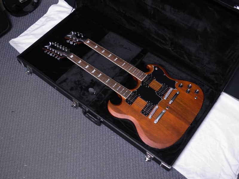 DEAN Gran Sport Double Neck electric GUITAR new w/ CASE - Worn Brown image 1