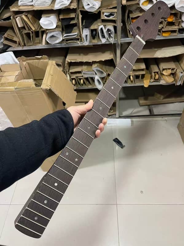 4-string electric bass neck jazz bass  20 frets  wenge guitar neck 34inch hole 18mm wenge  abalone inlay image 1