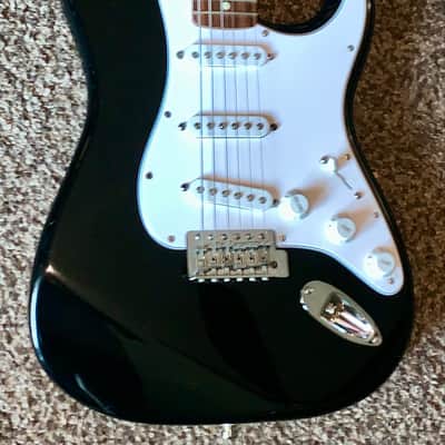 2008 Fender Standard Stratocaster  with Rosewood Fretboard black electric guitar image 5