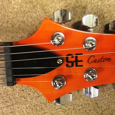 PRS SE Custom 22 Semi-Hollow Electric Guitar, Chambered, Flamed Orange, Dlx Gig Bag image 8