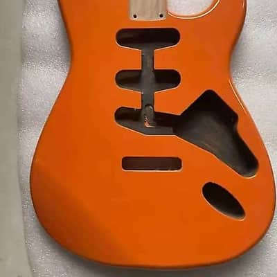 Alder Wood Orange Guitar Strat Stratocaster Style Body image 1