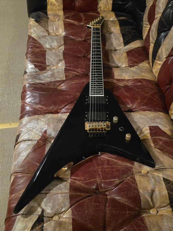 ESP Edwards SV Flying Arrow V MIJ Guitar - Gold Original Floyd Rose EMG image 1
