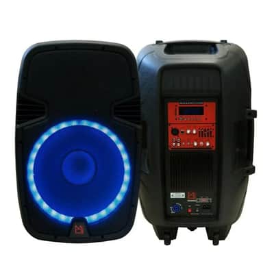 2 MR DJ PBX2690LB 15" Bluetooth Speaker + Stand 2-way 15" PA DJ 3500 Watts Active Powered Bluetooth Karaoke Speaker with LED Accent Lighting + Speaker Stand image 4