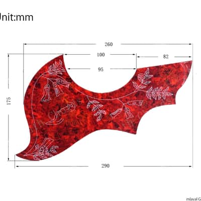 Hummingbird Style Acoustic Guitar Pickguard, Big Version, White image 2