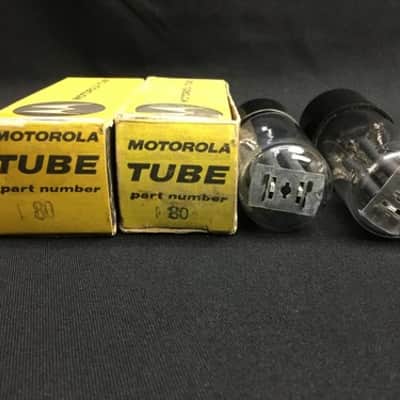 NOS PAIR MOTOROLA (RCA) 80 Black Plate RECTIFIER VACUUM TUBES Tested 2.1505-D image 4