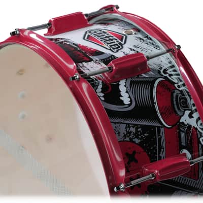 Griffin Birch Wood Shell Snare Drum - 14" x 6 - 5" with Custom Graphic Wrap (Limited Edition) - Percussion Musical Instrument with Drummers Key for Students & Pros 8 Tuning Lugs & Snare Strainer image 4
