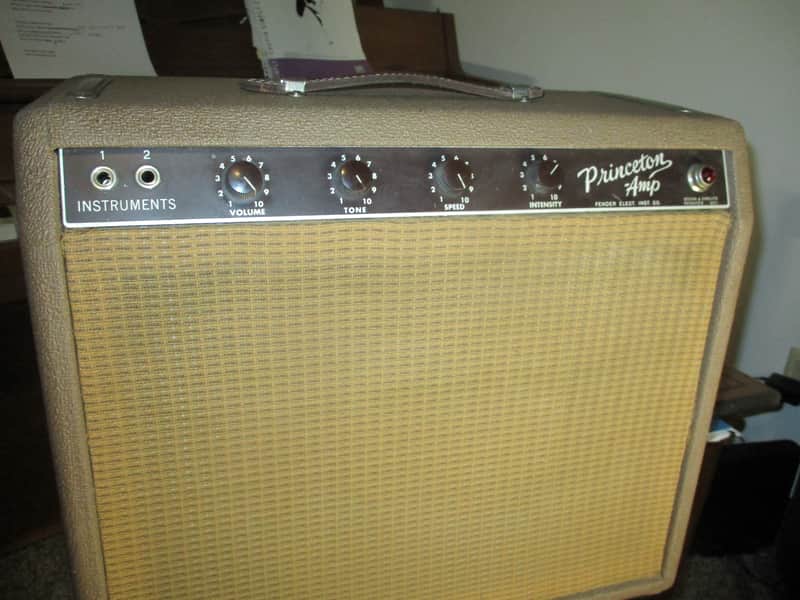 Fender Princeton 6G2 Brownface 12-Watt 1x10" Guitar Combo  1961 - 1963 - Brown- Original handle included image 1