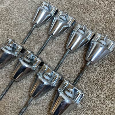 Yamaha Lot of 8 Bass Drum Tension Rods + Claws - Made in Japan 3 1/2” 80s - Chrome image 3