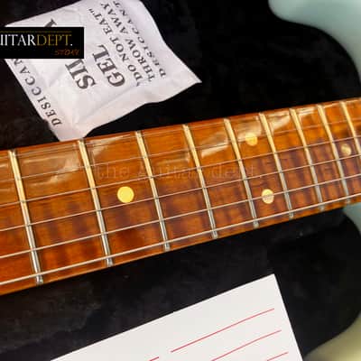♚MINT♚ FENDER Custom Shop CUSTOM Stratocaster ♚ TRANS SURF GREEN ♚AAA ROASTED NECK♚FAT 60's Handwounds !♚£5199 image 8