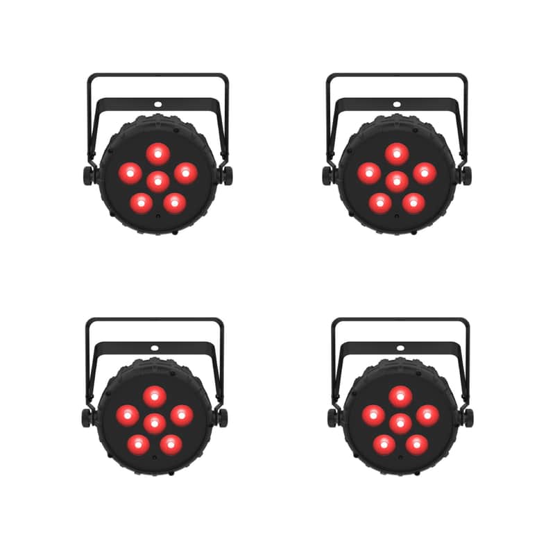 Set of 4 Chauvet DJ SlimPAR T6 BT ILS Tri-Color LED Fixtures image 1