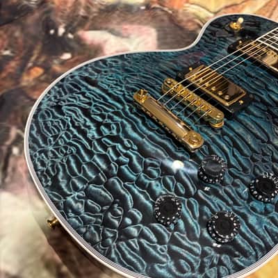 QUILT 👵! 2025 Gibson Custom Shop Les Paul Custom 7A Quilt Top M2M Made To Measure Northen Lights Ebony Fretboard Special Order Figured F Q 5A 7A 1960 V2 Neck Nordic Blue Blueberry Cobalt Trans Aqua Custombucker Pickups Gold Hardware Full Gloss image 9