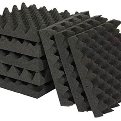 6 Pack Convoluted 2 Inch 12" W x 12" L Egg Crate Panels Acoustic Foam Sound Proof Wall Tiles image 2