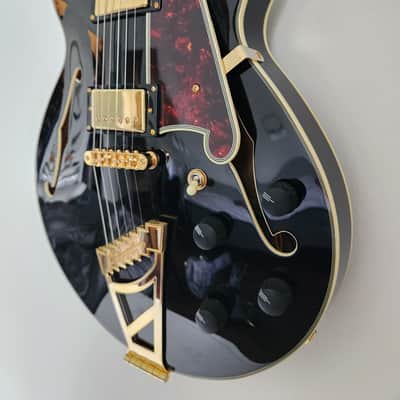 D'Angelico Excel EX-SS Semi-Hollow with Stairstep Tailpiece, Pau Ferro Fretboard 2021 - Present - Solid Black image 4