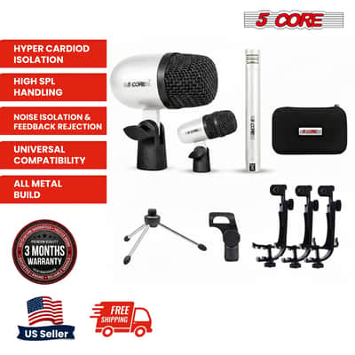 5 Core Conga Mic Snare Tom Set Professional XLR Cardioid Unidirectional Instrument Microphone Kit image 10