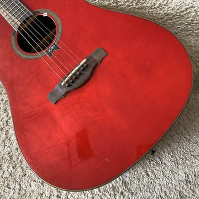 Red 41 Inch Acoustic Guitar, Spruce Mahogany Body, Rosewood Fingerboard Neck image 17