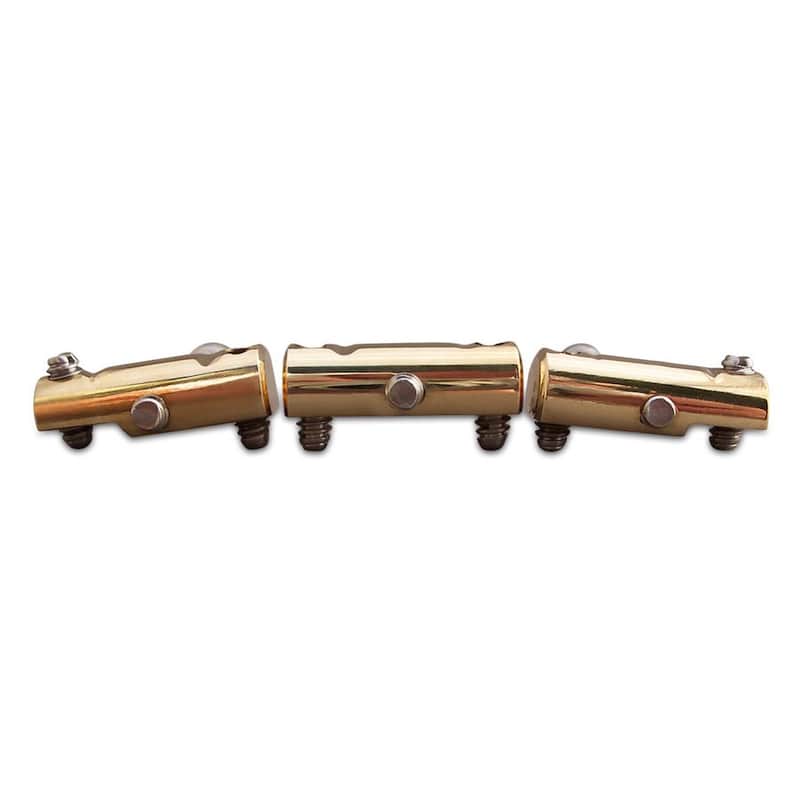 Rutters 1953 Brass Saddles for Tele, Step-Notched, Straight Compensated Brass image 1