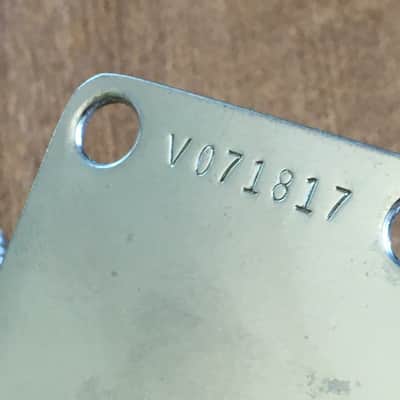 1994 Fender USA Made American Vintage Spec Reissue Serial Aged Relic Neck Plate image 8