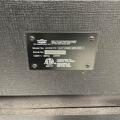 Vox AC50CP2 Classic Plus 2-Channel 50-Watt 2x12" Guitar Combo 2007 - 2009 - Black, With Original Vox Chrome Stand image 4