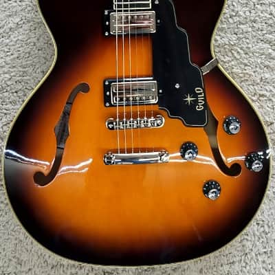Mint Guild Starfire IV ST Maple Semi Hollow Sunburst Electric Guitar with Case image 1