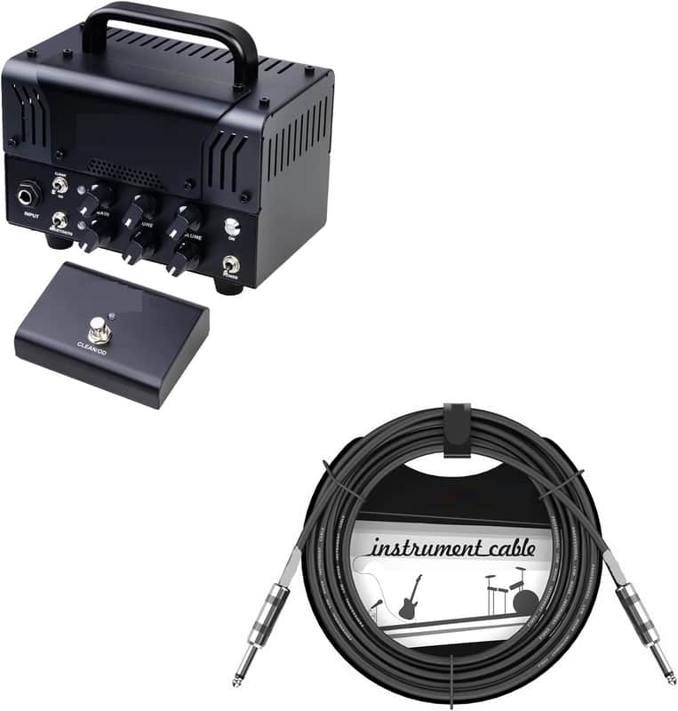 Tube Amp Head Bundle with Mono Audio Instrument Cable Straight-to-Straight image 1