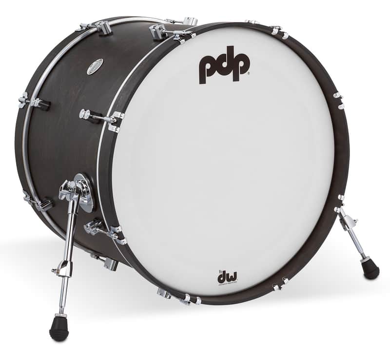 PDP Concept Classic 16x22 Ebony Stain Kick Drum with Ebony Stain Hoops image 1