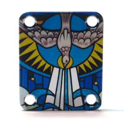Custom Christian Dove Graphic Color Image Neck Plate Fits Strat / Tele / Bass- USA MADE! image 2