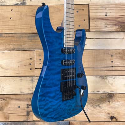 ESP LTD MH-203 QM Electric Guitar - See Thru Blue image 3