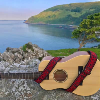 Vtar Red Celtic Beast Guitar Strap Handmade with Vegan Leather image 3