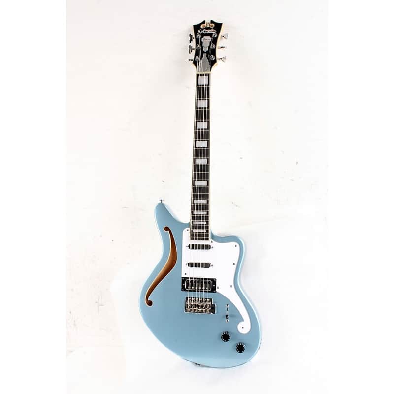D'Angelico Premier Series Bedford SH Limited-Edition Electric Guitar with Tremolo Regular Ice Blue Metallic image 1
