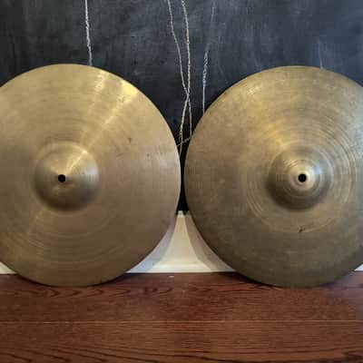 Vintage 1940s A Avedis Zildjian Trans Transition Stamp 13" Hi-hat Cymbals 500g 545g image 1