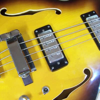 Vintage Voxton X-212 Semi-hollowbody Electric Bass Guitar image 4