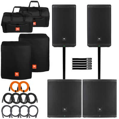 JBL Professional EON712 12" Speakers w EON718S 18" Subwoofers Pair Package image 1