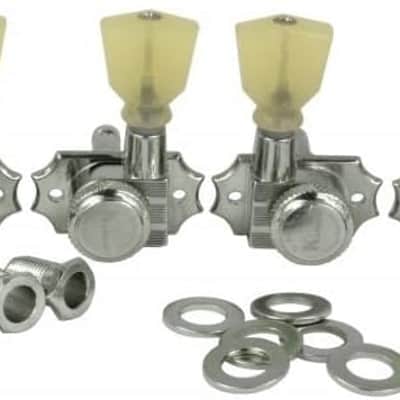 Revolution Diecast Tuners - 3 Per Side - Pearloid Keystone Button, Locking Chrome image 1