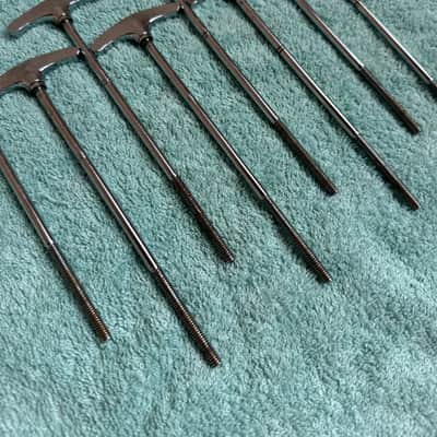 Ludwig Set of 8 Vintage Bass Drum T Tension Rods - 6 1/8” ( 6 13/16” Tip to Tip) 70s - Chrome image 2