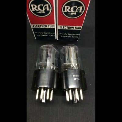 MATCHED PAIR RCA (Moto Label) 6SL7GT Black Plate D Getter VACUUM TUBES K.9695 image 2