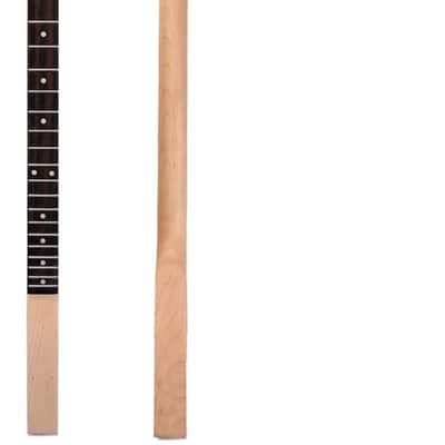Unfinished Cigar Box Guitar Neck for 3 or 4 String, Cigar Box Guitar 21 Fret 25.5 inch Maple Rosewood Fretboard Half Paddle Headstock Electric Guitar Parts Replacement for Ib Style image 1