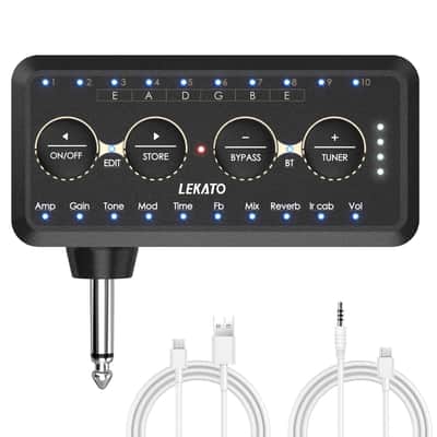 LEKATO Wireless Multi-effects Guitar Headphone Amplifier IR Cabinet Simulations image 2