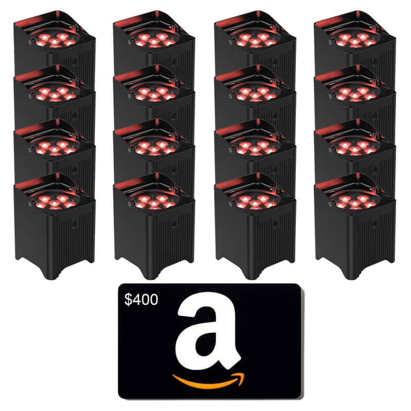 (16) Chauvet DJ Freedom Par T6 Battery-Powered, $400 Amazon Gift Card Bundle image 1